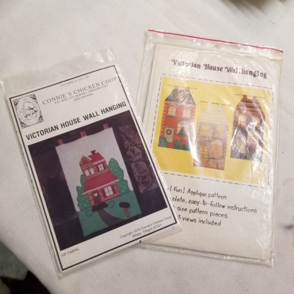 Lot of 2 Victorian House wall hanging patterns 1970's Pat019 - Picture 2 of 6